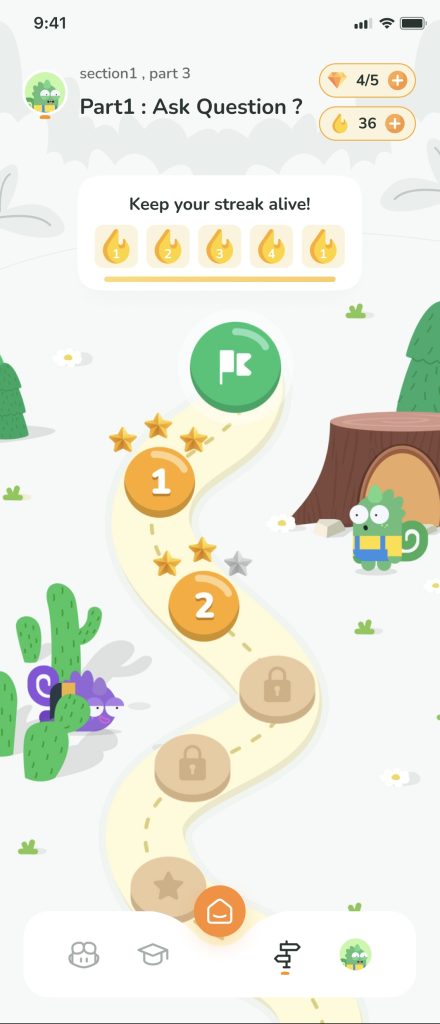 lingua app adventure mode for guided language practice